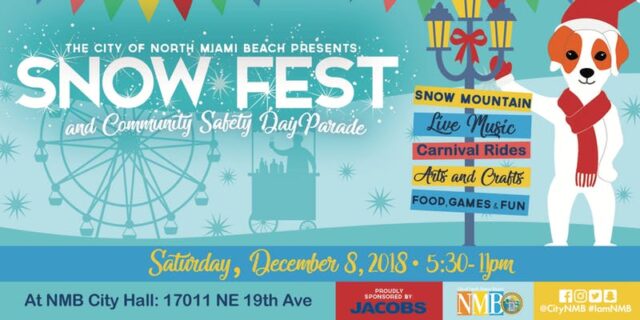 Snow Fest event poster with winter theme.