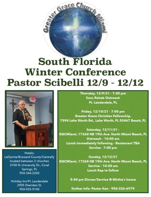 Church winter conference schedule and details.