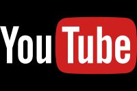 YouTube logo on black background.